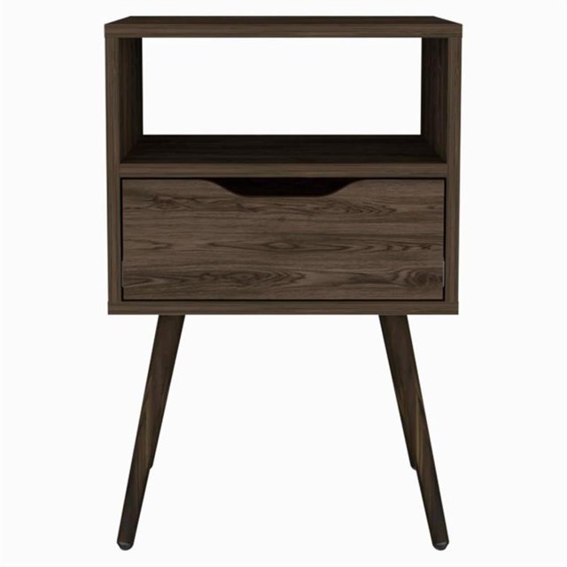 TUHOME Otom Nightstand - Color Brown - Material Engineered Wood