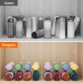 thumbnail image 2 of Organizador de Botellas Apilable para Armario, Frigorífico, Despensa - Portabotellas de Plástico para Almacenar en Encimera, Armario, Oficina - Pack de 4, Cada Bandeja Admite 4 Recipientes, 2 of 9
