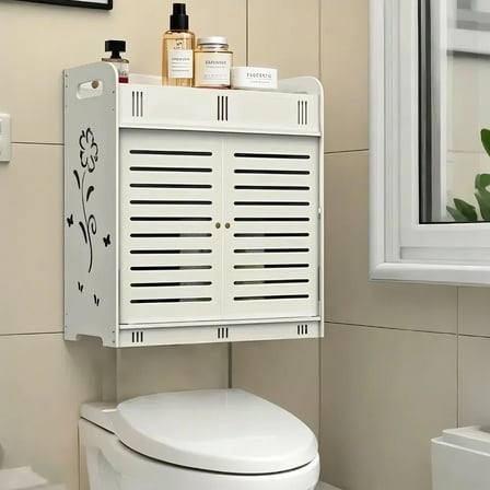 PinkSheep Bathroom Medicine Cabinets, Wall Mount Over the Toilet Storage Cabinet Organizer with 2 Doors and 5 Shelves, White