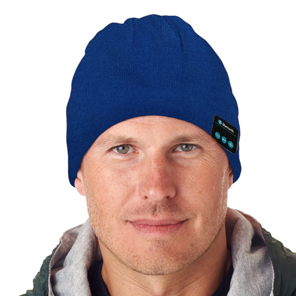 bluetooth beanie with wireless hands free easy connect technology blue