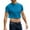Blue, variant on Crop Tops for Men Short Sleeve Round Neck Solid Shirts Summer Casual Pullovers, L