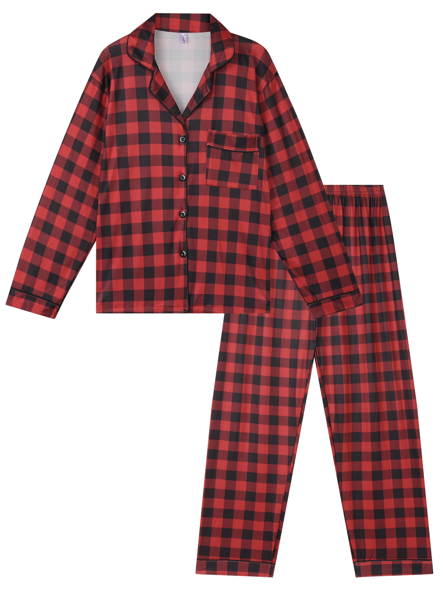 DARING DIVA Men's Christmas Family Plaid Pajama Sets XL Red