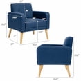thumbnail image 2 of Gymax Set of 2 Accent Chair Upholstered Single Sofa Armchair w/ Wooden Legs Navy, 2 of 8