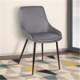 thumbnail image 1 of Mia Contemporary Dining Chair in Gray Faux Leather with Black Powder Coated Metal Legs, 1 of 1