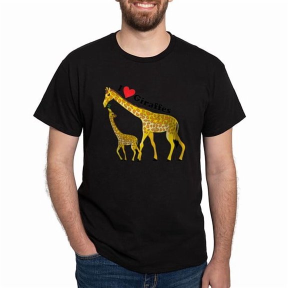 CafePress - Giraffe And Baby Cp Dark T Shirt - Men's Classic Cotton T-Shirts