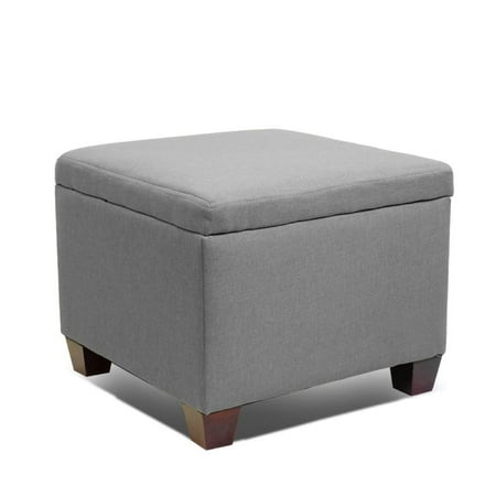 Square Tufted Leather Ottoman - Magshion Button Tufted Accent Storage Ottoman Lift Top Footstool Grey, Square