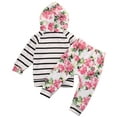 thumbnail image 2 of StylesILove Infant Baby Girl Floral Pattern Long Sleeve Hoodie and Pants 2 pcs Outfit (80/6-12 Months, Pink), 2 of 4