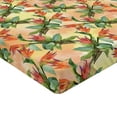 thumbnail image 4 of Ambesonne Floral Boho Fitted Sheet, Romantic Flower Leaf, Queen Size, Vermilion Fern Green, 4 of 5