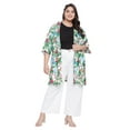 thumbnail image 2 of Women's Kimono Cardigan Floral Print Drawstring Open Front Loose Top Summer, 2 of 7