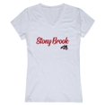 thumbnail image 1 of W Republic 555-388-WHT-03 Stony Brook University T-Shirt Script pour Femmes, Blanc - Large, 1 of 1