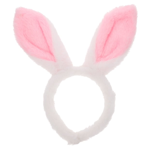KAKOWELY Diadema de peluche de dibujos animados, diadema de conejo, diadema con orejas de conejo, decoración para el cabello, banda para el cabello decorativa
