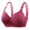 Wine, variant on WREESH Push-Up Bra Full-Figure Bra Middle Aged and Elderly Bras No Underwire Bras Wireless Brass Large Size Underwear Front Button Style Bra Comfortable Bra Underwear Beige