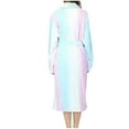 thumbnail image 2 of Robes Clearance!Women Plush Bathrobes Winter Loose Thickened Long Bathrobe (Including Belt) Loungewears Fleece Warm Solid Color Flannel Lapel Pocket Comfortable Long Bathrobe with Pockets, 2 of 3