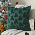 thumbnail image 2 of Set of 2 Christmas Throw Pillow Covers - 18 x 18-Inch Embroidered Christmas Tree Pillowcase - Soft Plush Polyester Fabric Xmas Winter Throw Pillow Cases - Holiday Decor for Sofa Living Room (Green), 2 of 7