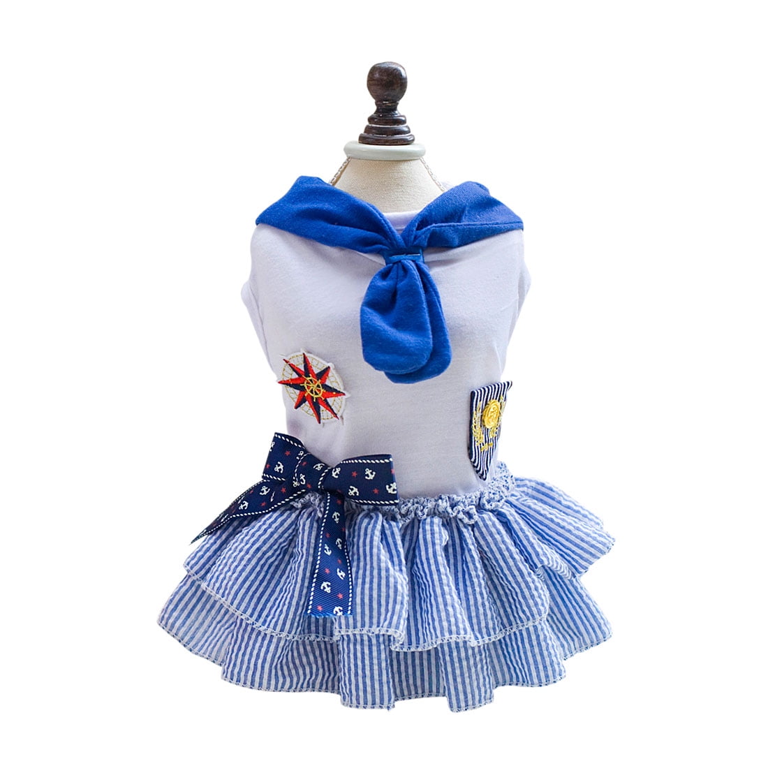 Summer Pet Dog Sailor Skirt Tutu Dress Puppy Clothes Apparel Costumes