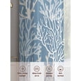 thumbnail image 5 of Blue Coral Coastal Sheer Curtains 45 Inch Length 2 Panels Set, Ocean Nautical Seaside Beach Voile Window Treatment Rod Pocket Small Kitchen Curtains Drapes for Bedroom 52"x45"x2, 5 of 7