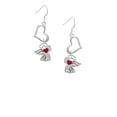 thumbnail image 2 of Delight Jewelry Silvertone Lined Angel with Red Heart Open Heart French Earrings, 2 of 4