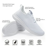 Men's Walking Shoes Ultra Lightweight Breathable Running Shoes Non Slip Athletic Fashion Sneakers White Size 7