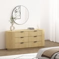 thumbnail image 2 of Olivia Modern 71.3 Double Dresser with 6 Drawers in Natural Oak and Black, 2 of 10