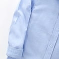 thumbnail image 4 of SDNall Boys Girls Light Blue Button Up Long Sleeve Shirt for Kids Dressy Solid Color Formal Top, 4 of 7