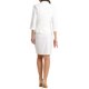 thumbnail image 3 of Conjunto de falda de 2 piezas Inspire Chic para mujer, con chaqueta de solapa y falda lápiz M blanca, 3 of 6