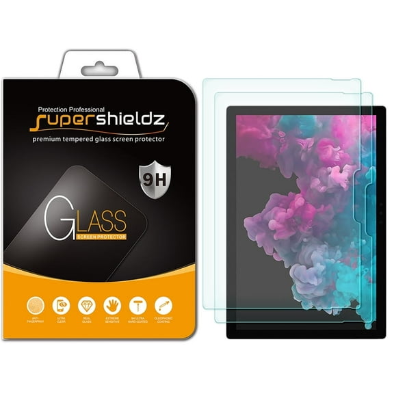 [2-Pack] Supershieldz for Microsoft Surface Pro 7 Plus / Surface Pro 7 / Surface Pro 6 Tempered Glass Screen Protector, Anti-Scratch, Anti-Fingerprint, Bubble Free