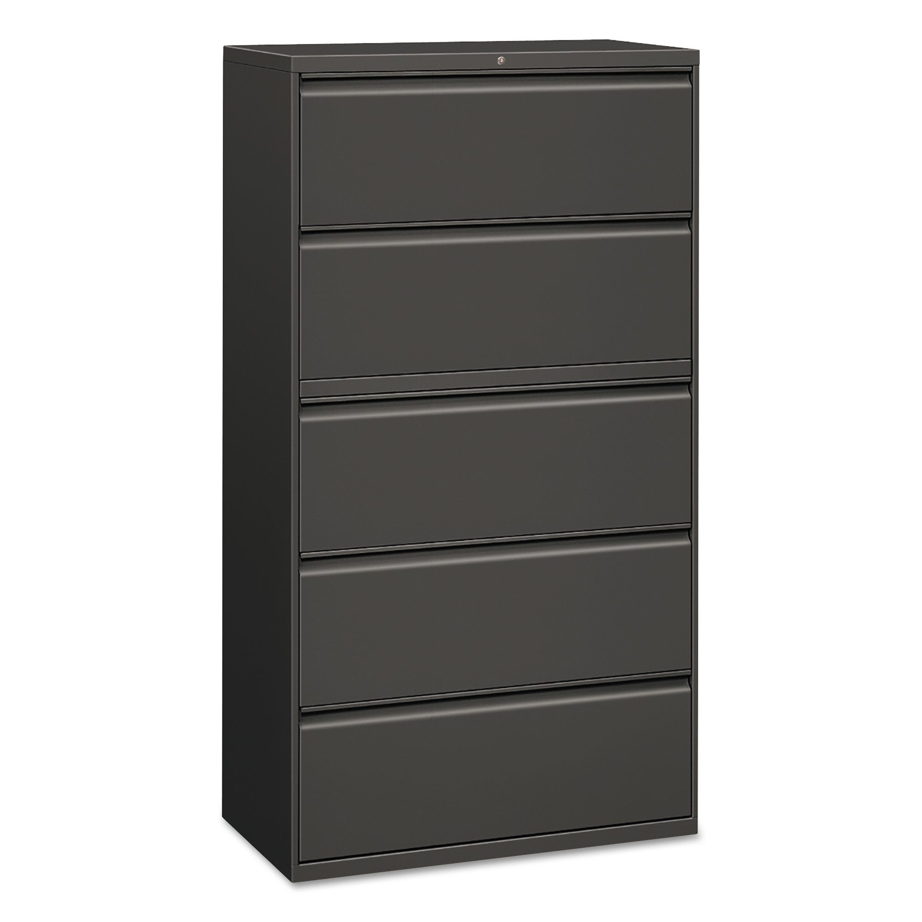 Alera Lateral File, 5 Drawer, 36w x 19.25d x 67h, Charcoal - image 2 of 2