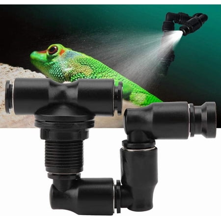 Ludlz Reptiles Fogger Mist Sprinkler Adjustable Reptile Forest Super Fogger Mist System Black Pet Cooling System for Rainforest Tank