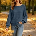 thumbnail image 6 of CHGBMOK Women's Long Sleeve Knit Sweaters Crew Neck Tunic Tops Fall Casual Pullover Balloon Sleeve Blouses, 6 of 8