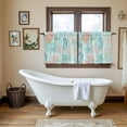 thumbnail image 4 of Teal Red Coastal Tier Curtains 24 Inch Length, Nautical Seahorse Beach Coral Starfish Cafe Short Curtains for Bathroom Over Sink, Small Kitchen Curtain Light Filtering Drapes 2 Panels 27.5"Wx24"L, 4 of 8
