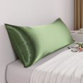 thumbnail image 5 of Ntbay Ultra Soft Satin Long Body Pillowcase with Envelope Closure, Cooling and Smooth Body Pillow Cover for Hair and Skin, 20" x 54", Olive Green, 5 of 5