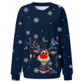 thumbnail image 4 of Wang6 Womens Plus Size Christmas Sweatshirts Cute Xmas Reindeer Snow Printed Long Sleeved Hoodless Tshirts Causal Black Round Neck Loose Fit Pullovers Tops X_Navy S, 4 of 4