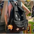 thumbnail image 2 of SQDWYGUO Cute Y2K Aesthetic Backpack Stars Pattern Preppy Backpack Laptop Backpack Back to College Supplies,Black, 2 of 7