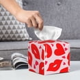 thumbnail image 6 of Rateoe Lips Kiss Pattern Tissue Box Cover, Modern Square Decorative Leather Facial Paper Case Organizer Holder Dispenser 5X5X5'', 6 of 7