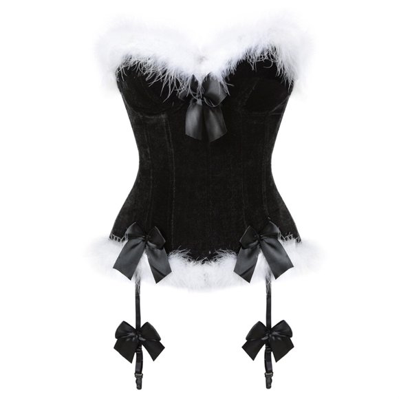 Shapers Women's Lace Up Vintage Boned Bustier Corset With Garters Women'S Christmas Sexy Lingerie Is Playful And Cute L