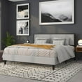 thumbnail image 6 of King Size Upholstered Metal Panel Headboard in Light Gray Fabric, 6 of 17