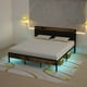 thumbnail image 4 of ULEW | Cama King con Marco Metálico, Luz LED Integrada y Tapizado en PU | Estructura de MDF con Espuma | Diseño Moderno y Cómodo | Tamaño 2192x1935x1030mm, 4 of 7