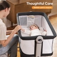 thumbnail image 4 of Babyeap 3 in 1 Baby Bassinet,Baby Basinet Bedside Sleeper,Standalone Baby Crib,6 Height Adjustable Portable Crib for Newborn,Dark Gray, 4 of 10
