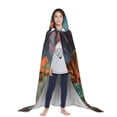 thumbnail image 3 of Honeii Galactic Jungle Dinosaurs Print Poncho Cape, Cloak Coat, Snuggly Hooded Wearable Blanket, Hooded Cape For Teenagers,Halloween Costumes-Small, 3 of 7