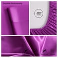 thumbnail image 4 of Ntbay 4 Pieces Silky Satin California King Cooling Soft Bed Sheet Set, Includes 1 Flat Top Sheet, 1 Fitted Sheet with Deep Pocket, 2 Envelope Pillowcase, Purple, 4 of 5