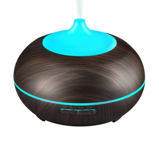 Humidificador difusor de aceite para el hogar: difusor de aromaterapia de 400 ml para dormitorio - Vaporizador eléctrico con luz LED (negro)
