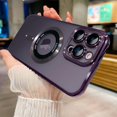 thumbnail image 2 of Magnetic Clear Case for iPhone 13 Pro Max with Camera Lens Protector Strong Magnetic Case Compatible with MagSafe Military Grade Drop Protection Case Cover 6.7 Inch - Purple, 2 of 12