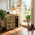 thumbnail image 6 of XXL Vintage Shoes Rack 4-Tier Bamboo Entryway Cabinet Closet Living Room Bedroom, 6 of 9
