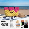 thumbnail image 5 of Wukai Red Ice Cream Print Zipper Bag,large Beach Tote Bag,Waterproof Sandproof Bag,Grocery and Picnic Tote Travel Bag, 5 of 5