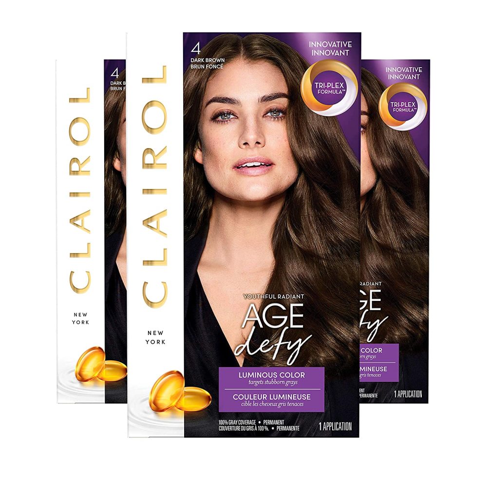 "TaliaPosy Age Defy Permanent Hair Dye, 4 Dark Brown Hair Color, 3