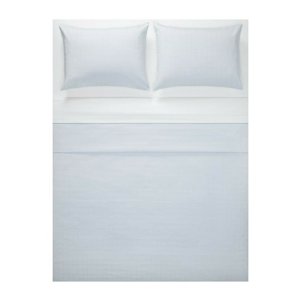 Calvin Klein Allison 100% Combed Cotton Duvet Cover - FULL / QUEEN - Light Blue Calvin Klein Allison 100% Combed Cotton Duvet Cover - FULL / QUEEN - Light Blue