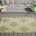 thumbnail image 2 of Safavieh Courtyard Jessie Damask Indoor/Outdoor Area Rug, Natural/Olive, 2'7" x 5', 2 of 10