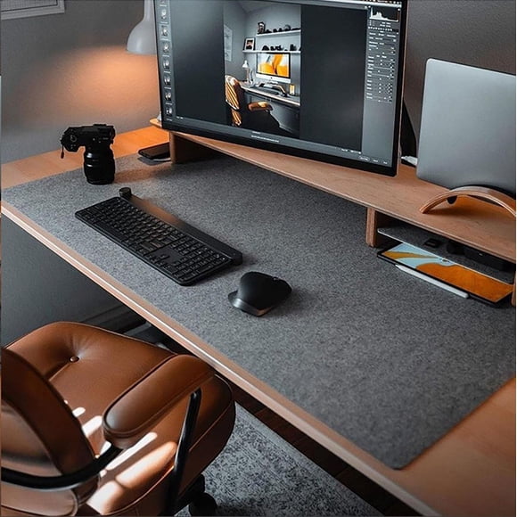 DawnTrees Tapis de Bureau en Feutre (35,5 Pouces X 15,8 Pouces), Protection de Tapis de Bureau, Tapis de Clavier, Tapis de Souris Extra Grand, Adapté pour PC, Ordinateurs, Portables, Bureau et Maison