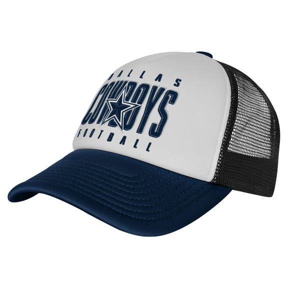 Youth Outerstuff White Dallas Cowboys Essentials Trucker Adjustable Hat