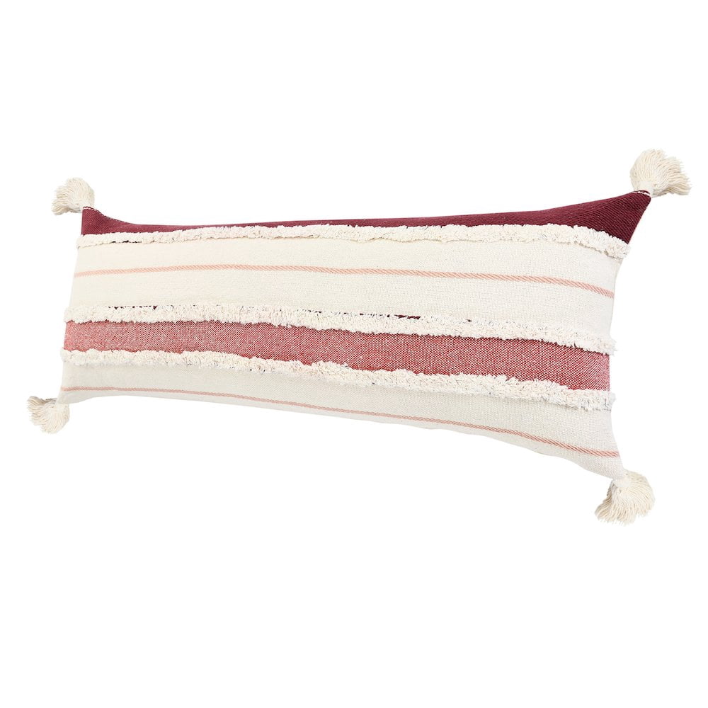 LR Home Garnet Quarry Striped Lumbar Throw Pillow